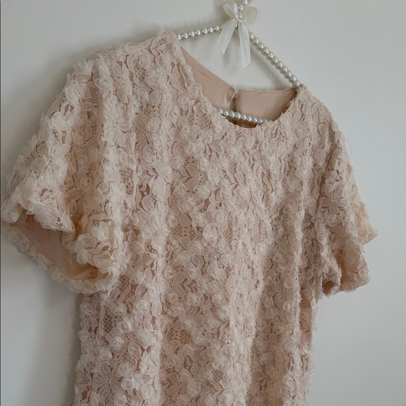 Chic Cream Lace Mini Dress - Picture 3 of 8